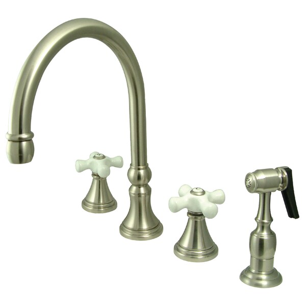 Widespread Kitchen Faucet, Brushed Nickel